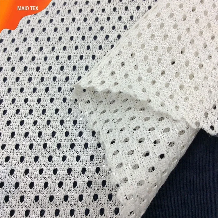shaoxing textile 120gsm 75D tricot 100% polyester triangle mesh fabric for sportswear