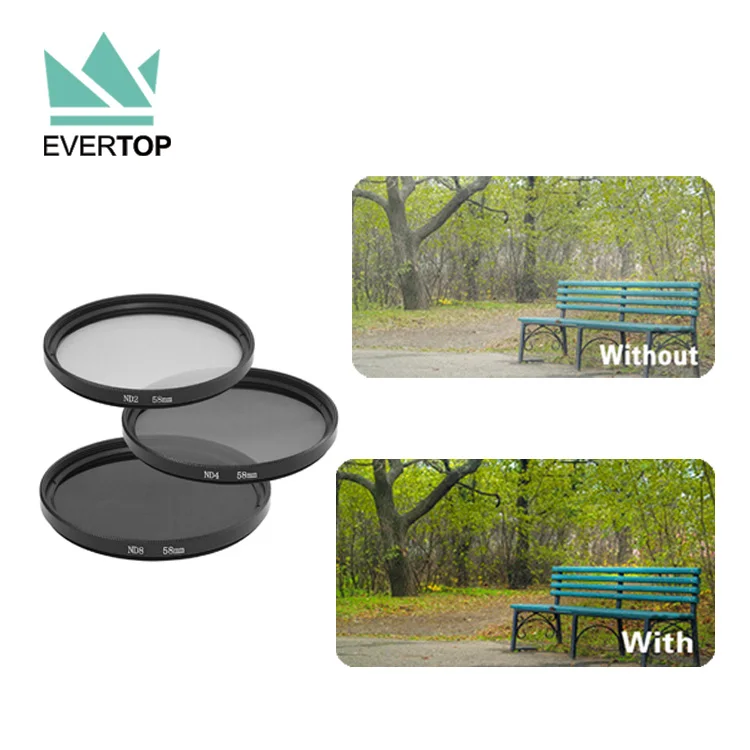 TS-ND, EVERTOP professional ND2 ND4 ND8 Neutral Density filter for Nikon,Canon camera
