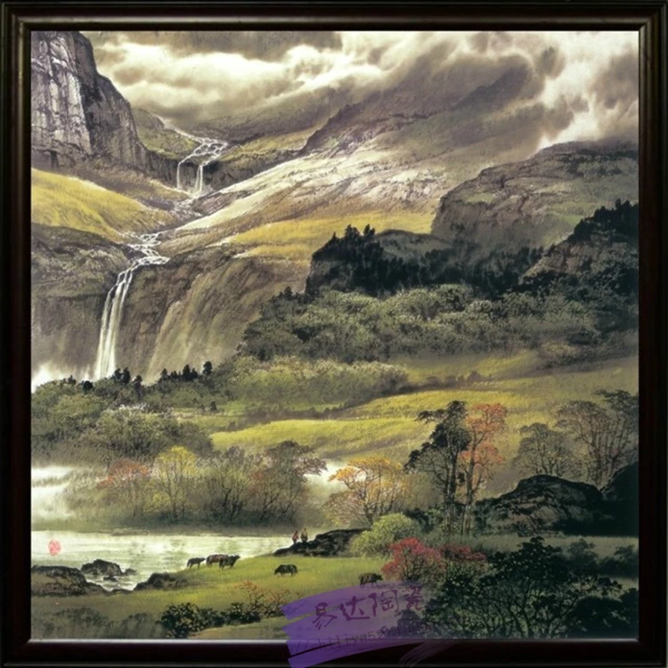 Chinese Landscape Special Ceramic Art Decor Painting