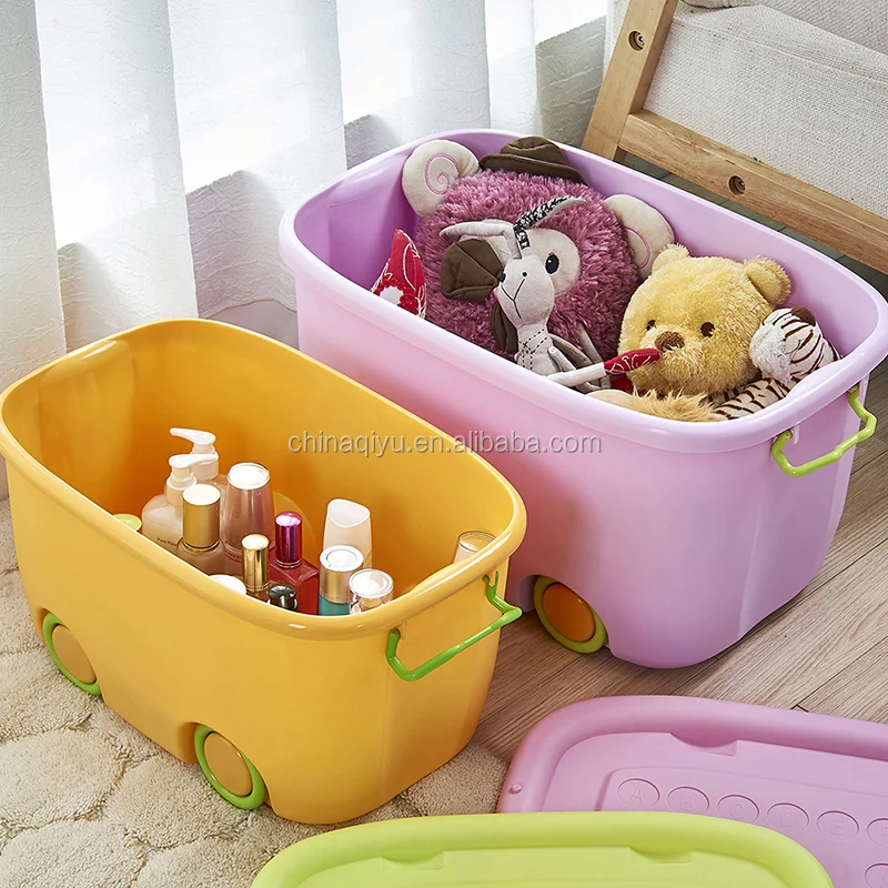 
Extra Large Children Cartoon PP Material Toy Storage Box plastic storage containers with wheels 