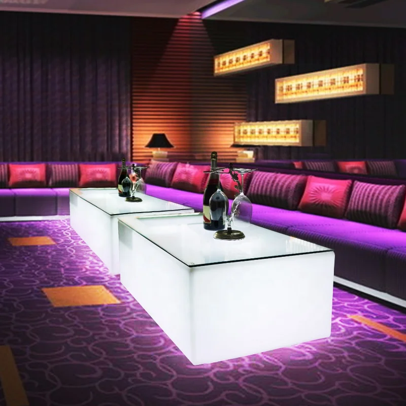 High quality led rechargeable bar table,led wedding table for indoor and outdoor