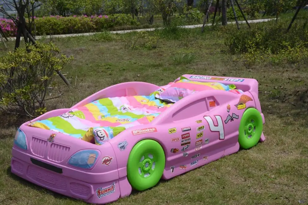 cheap  kitty single beds for kids pink cute car bed kids car beds for boy and girls