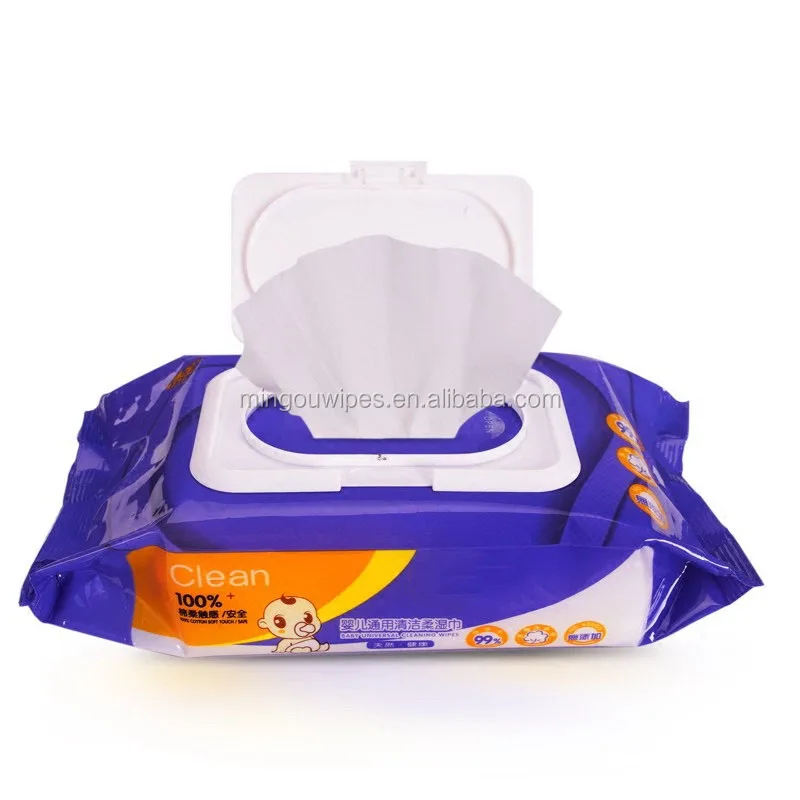 Wholesale private label  alcohol free wet wipe natural safety baby cleaning  wet wipe