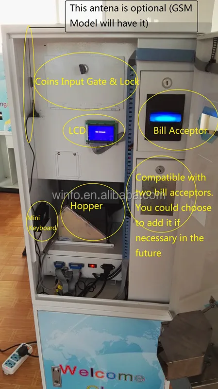 Best price of 24h ATM card vending and recharge machine for washing machine