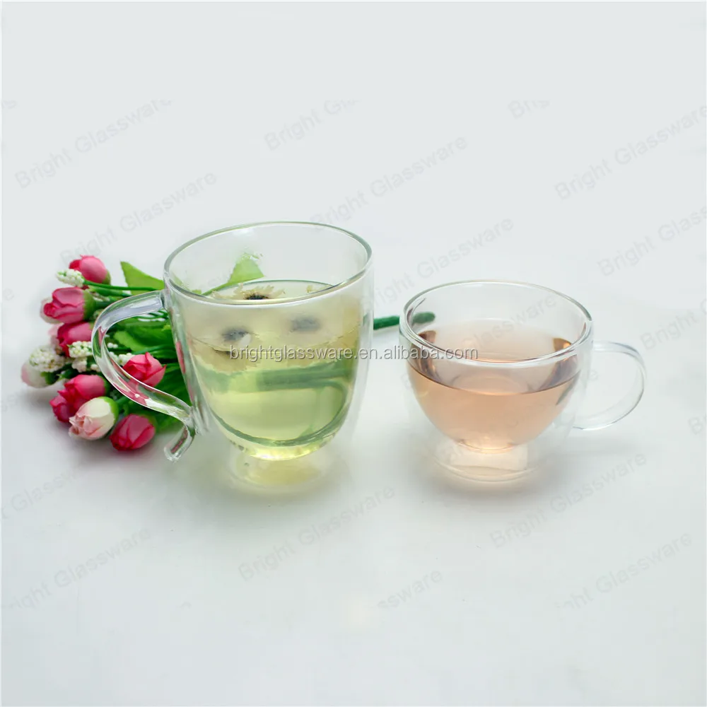 Small Double Wall Glass Espresso Cup, Glass Coffee Cup, Tea Set Glass