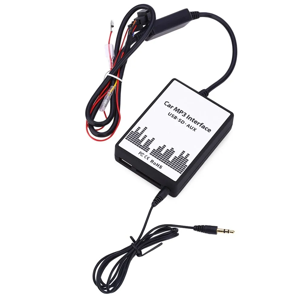 Audio Digital CD Changer DC 12V for Built-in Amplifier Chips No Signal Interfere Car MP3 Interface USB / SD Data Cable