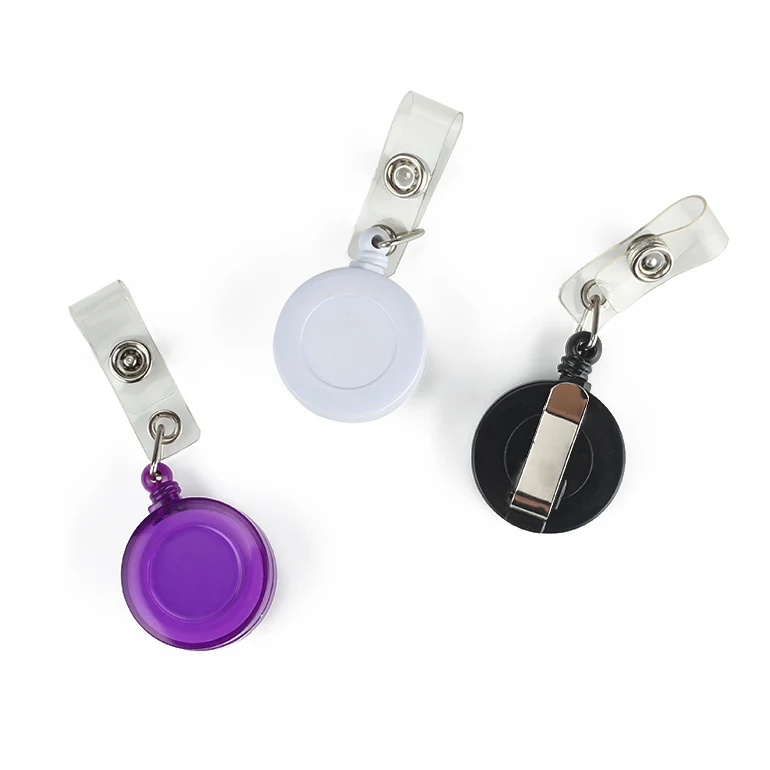Heavy duty custom plastic retractable pull yoyo id reel badge lanyard with metal clip