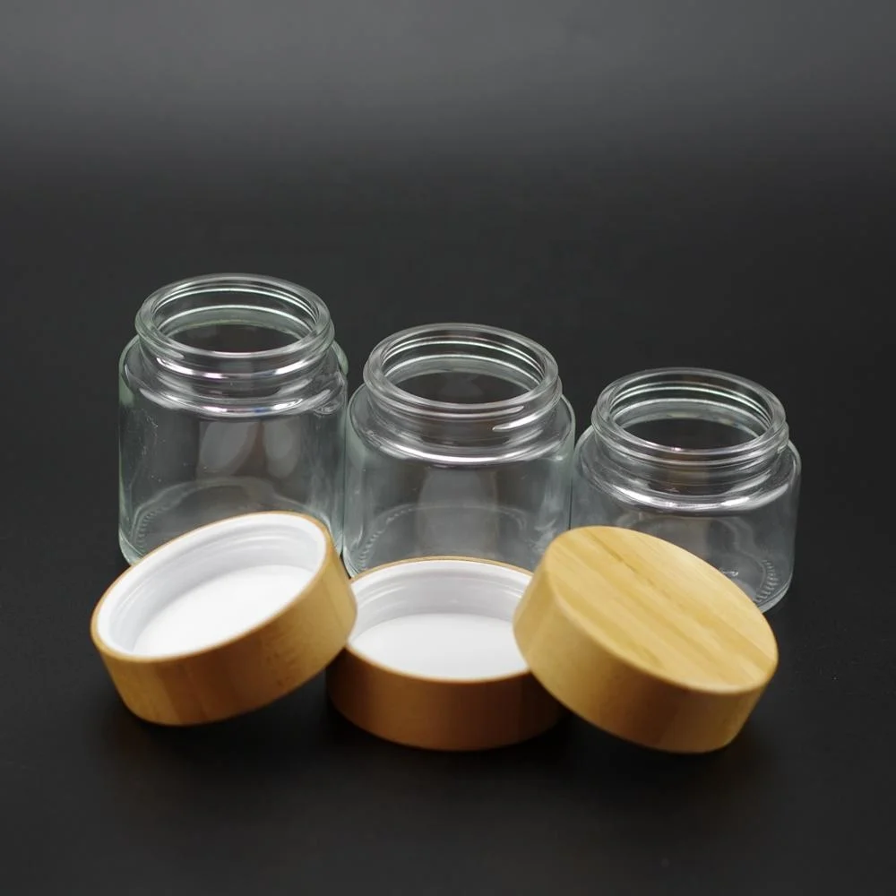 New arrival REAL BAMBOO lid childproof child resistant glass jar