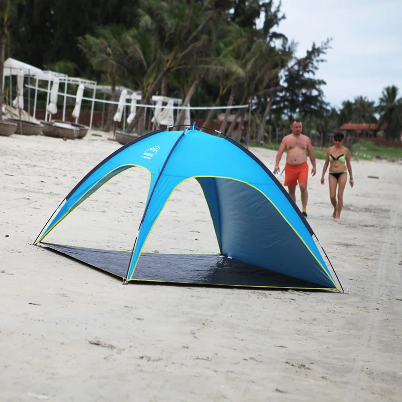 4 People Beach Tent Ultralight Beach Camping Tent Sun Shelter Large Outdoor Folding Awning Tenda Wind-resistant Tente Anti-UV