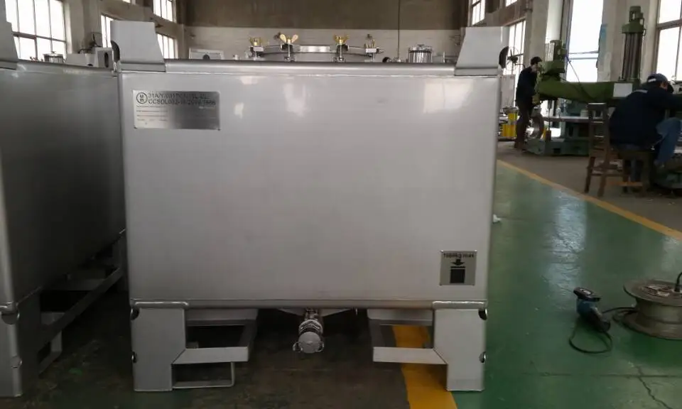 1000L UN packaging symbol stainless steel 304 IBC liquid  tank for Dangerous Cargo