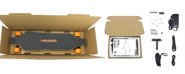 
SK-E2 I-Wonder Led light custom electric skateboard dual hub motors in-wheel electric longboard boosted board 