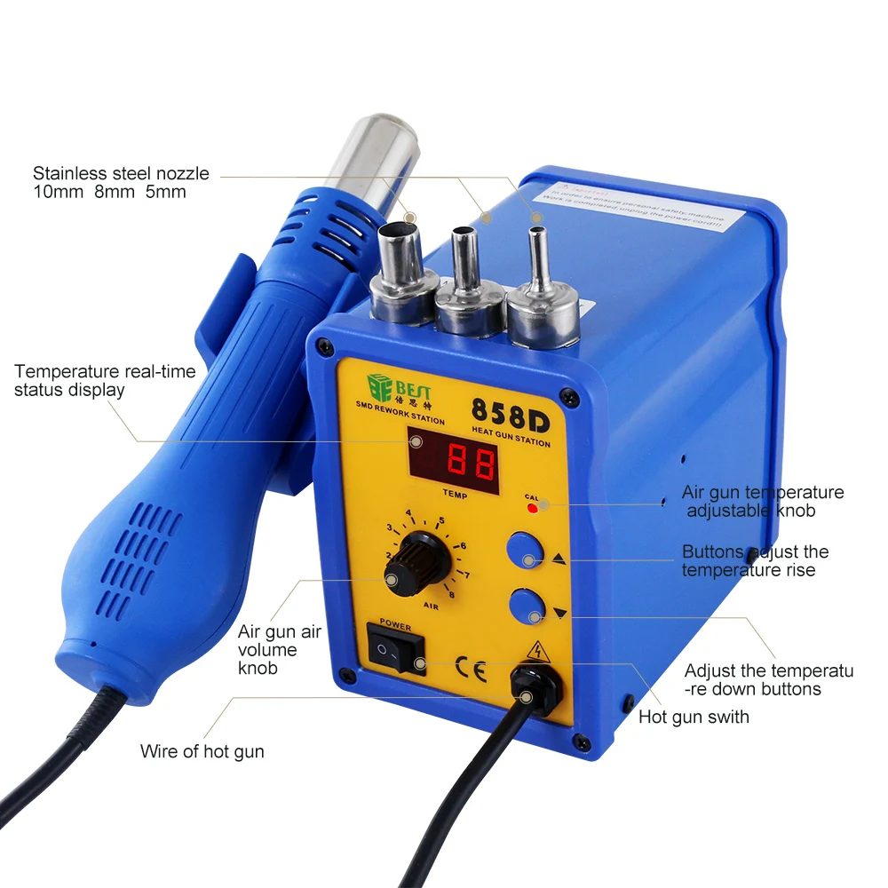 Hot air gun station induction soldering station