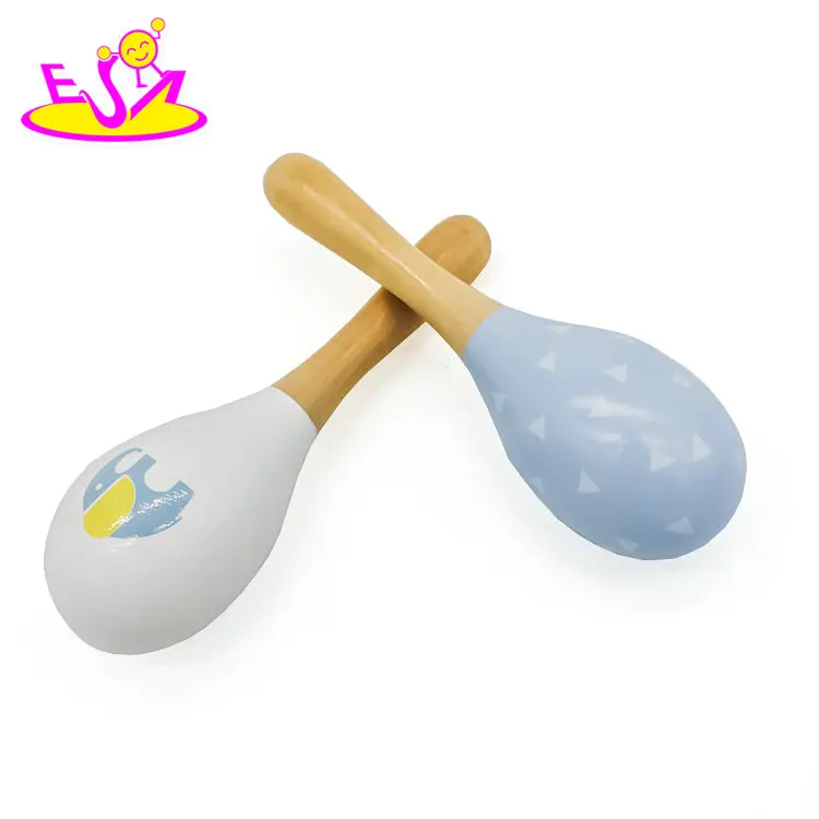 2024 New design musical mini wooden toddler maracas for education W07I142