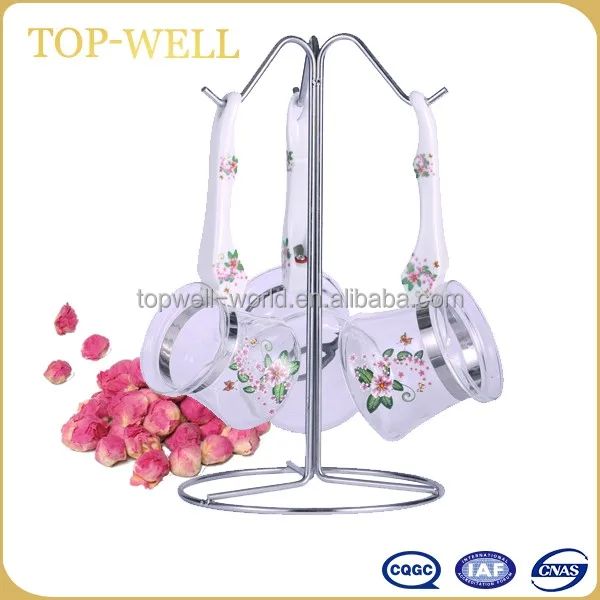 Popular transparent glass teapot and cups set, tea serving sets