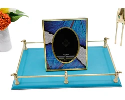 Европейский нео-классическая металлическая стеклянная рамка для фото, квадратном каблуке 7 дюймов семь дюймов цифровая фоторамка Дисплей Модель номер Вилла украшение для рабочего стола