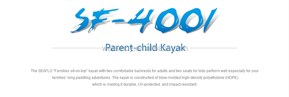 Семейная байдарка Sit-on-Top для длительных приключений на весла с четырьмя подставками