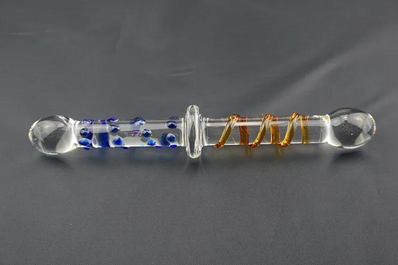 long huge double end safty glass dildo big penis crystal anal plug sex toys for lesbian