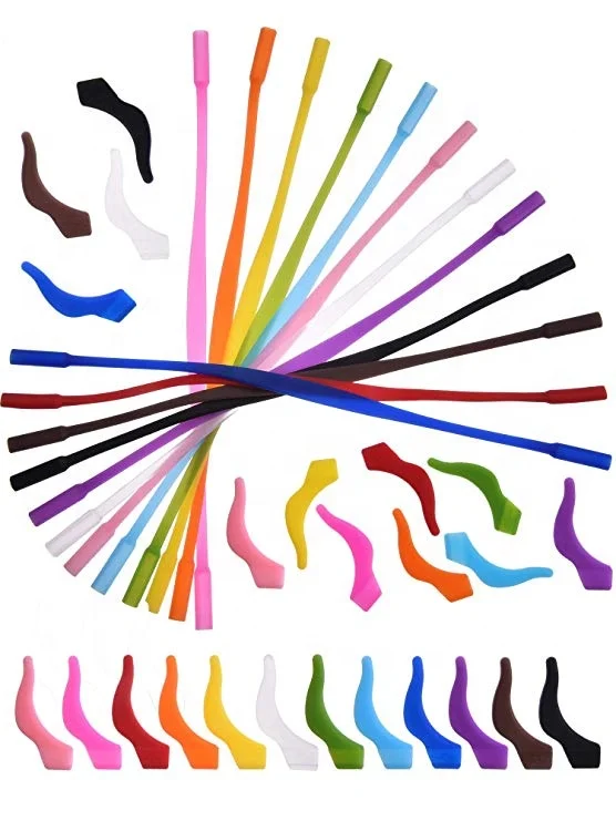 Anti-Slip Sports Elastic Silicone Glasses Strap with Ear Grip Hooks Kit for Kids Baby Safety Eyeglass Holder Eyewear Retainer