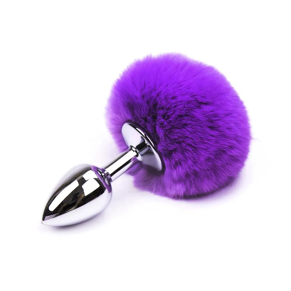 Metal Rabbit Tail Anal Plug 6 Color 3 Sizes Stainless Steel Bunny Fetish Bondage Sex Female Bondage Fox Tail Plugs Butt Plugs