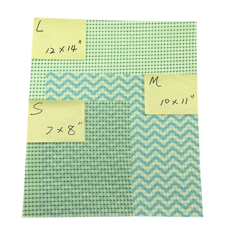 
Custom Printed Food Safety Certified Organic Cotton Fabric Beeswax Wrap Reusable Food Wraps 
