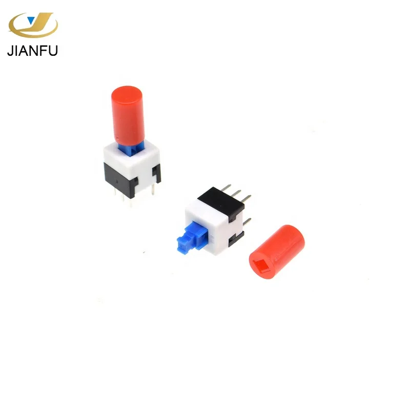 Push button blue 8x8 фиксации self-замок тактильный переключатель