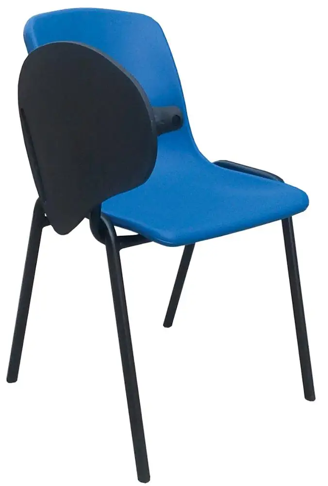 plastic school chair with plastic writing pad