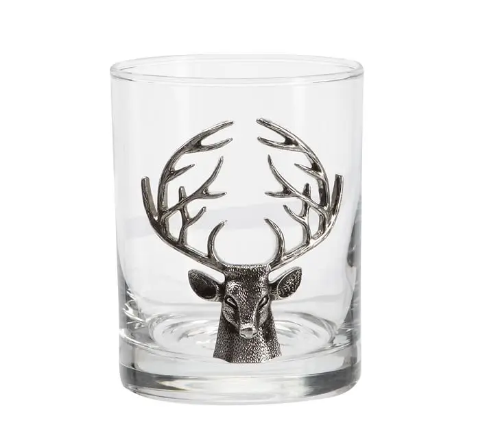 
BUCK WHISKY GLASSES STAG DOUBLE OLD FASHIONED GLASS 