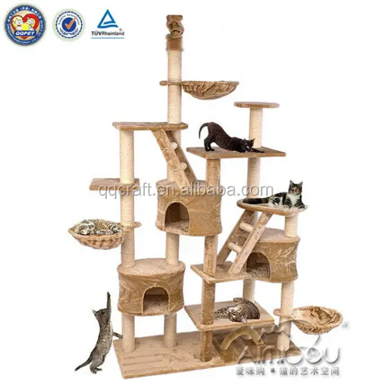 QQuan luxury banana leaf cat tree & cat tree scratch & high cat tree