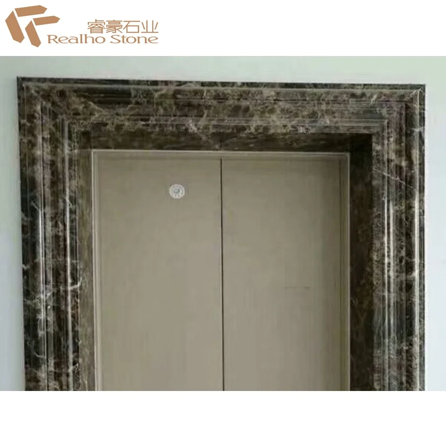 Emperador and Black Portoro Door Marble Border Design for Elevator