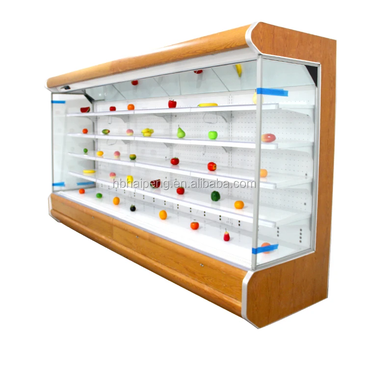 custom shop food display multideck open chiller cabinet for sale