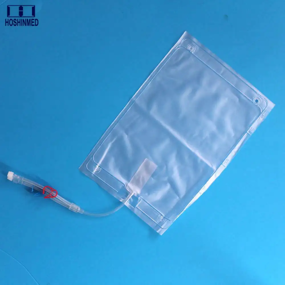 2000ml drainage bag with double outlets, medical urine bag