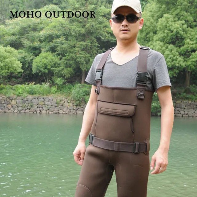 most popular men brown fishing wader neoprene chest wader