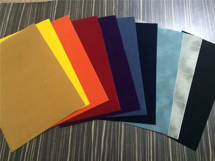 15 years export experience of colored self adhesive suede sticker paper