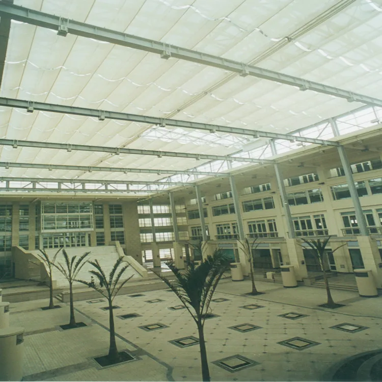 Indoor FCS glass roof building decor tubular motorized skylight blinds