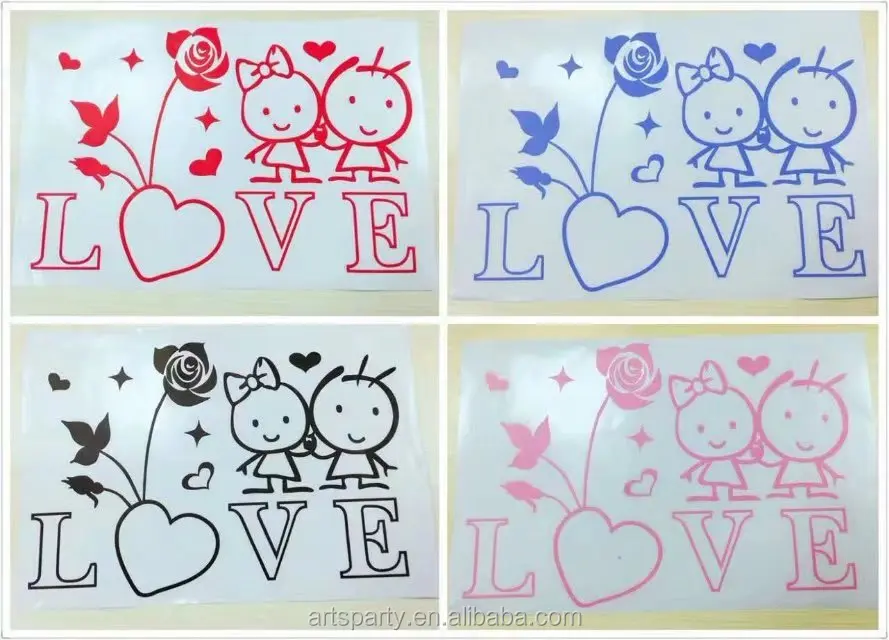 Cheap price happy wedding die cut sticker for party decoration happy wedding sticker