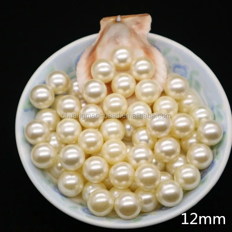 Hot sale perolas abs round loose faux pearls no hole decorative pearls for jewelry making