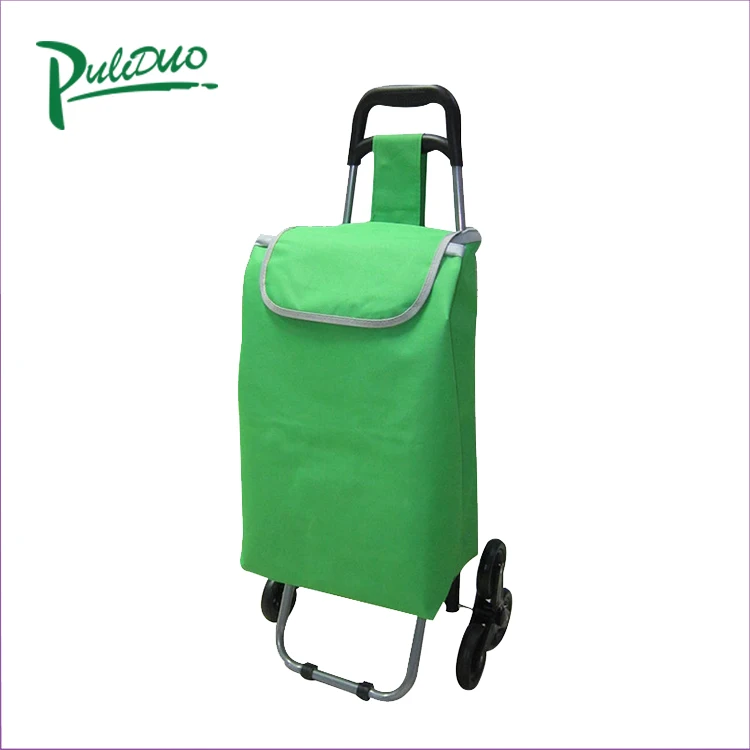 Good Selling foldable Promotion  Wheels Trolley Shopping Bags  folding with chair