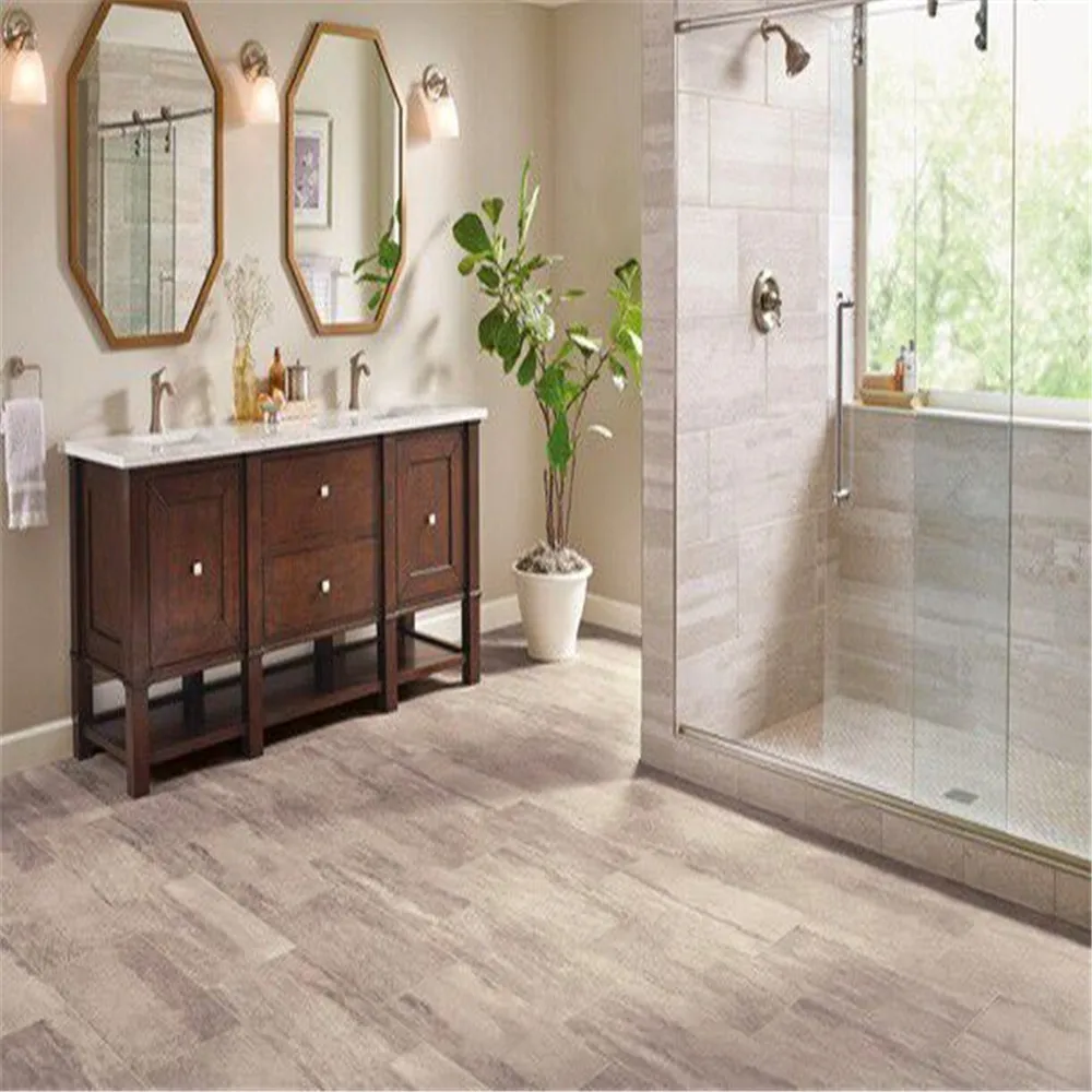 Composite interlock click low price anti-slip wood design gym pvc vinyl plank plastic laminated spc flooring tile