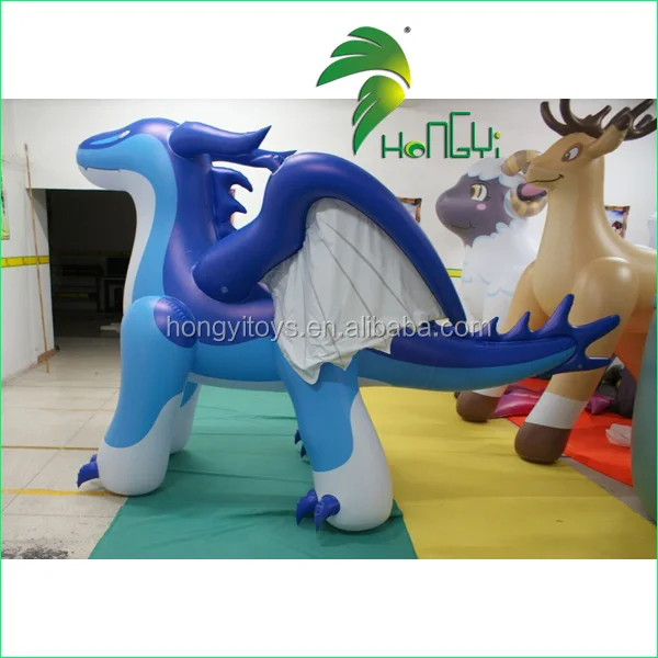 Showy Strong  Inflatable Zenith Dragon Inflatable Blue Dragon With Big Wings