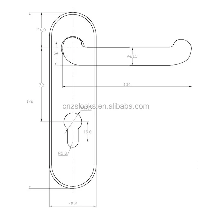 [S100-203] fire door black plastic doorknob handles