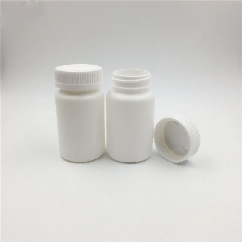 100ml Plastic HDPE White pill bottle round child proof cap medicine HDPE bottles with crc cap