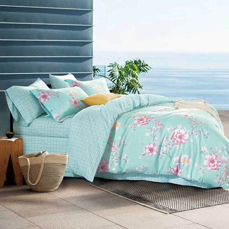 4 pcs dubai duvet cover sets 100% cotton 200t printed bedsheet set bedsheets with duvets and pillow