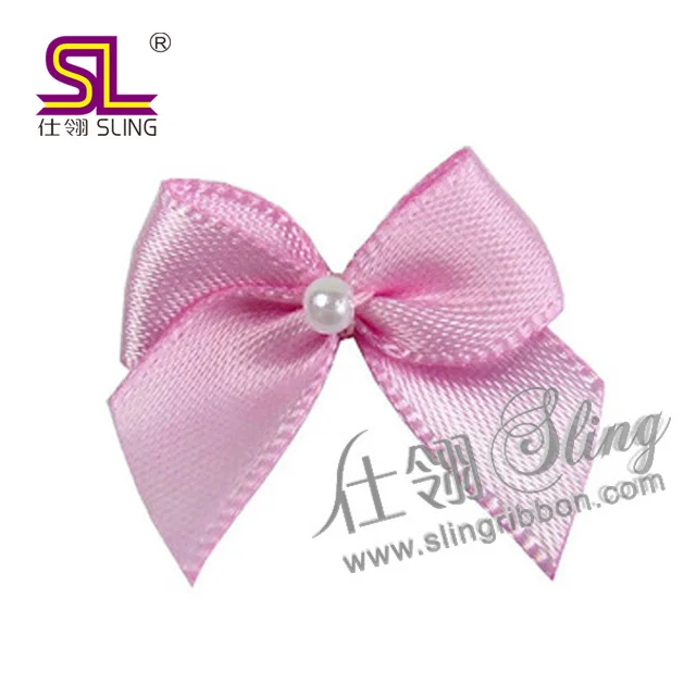 Printed mini Ribbon Bows Adhesive Satin  Small Pre Made Bow