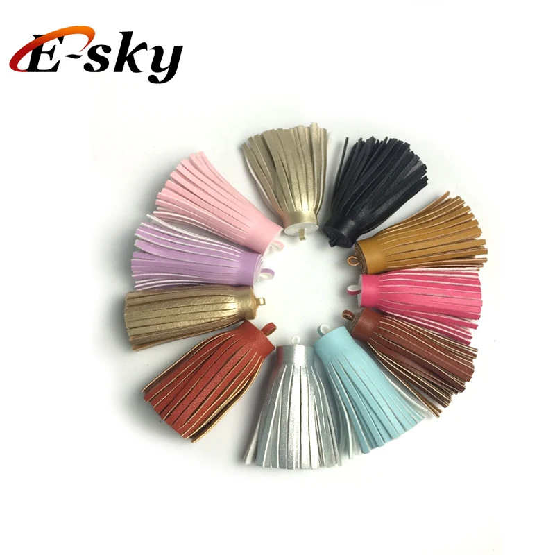 
Hot sale colorful cheap big bulk tassel key chain decorative leather tassel 
