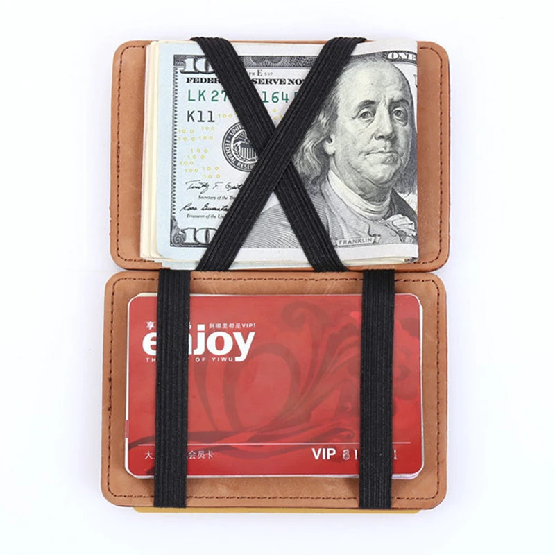 Promotion Business High Quality Magic genuine leather Wallet PU Card Holder for Men