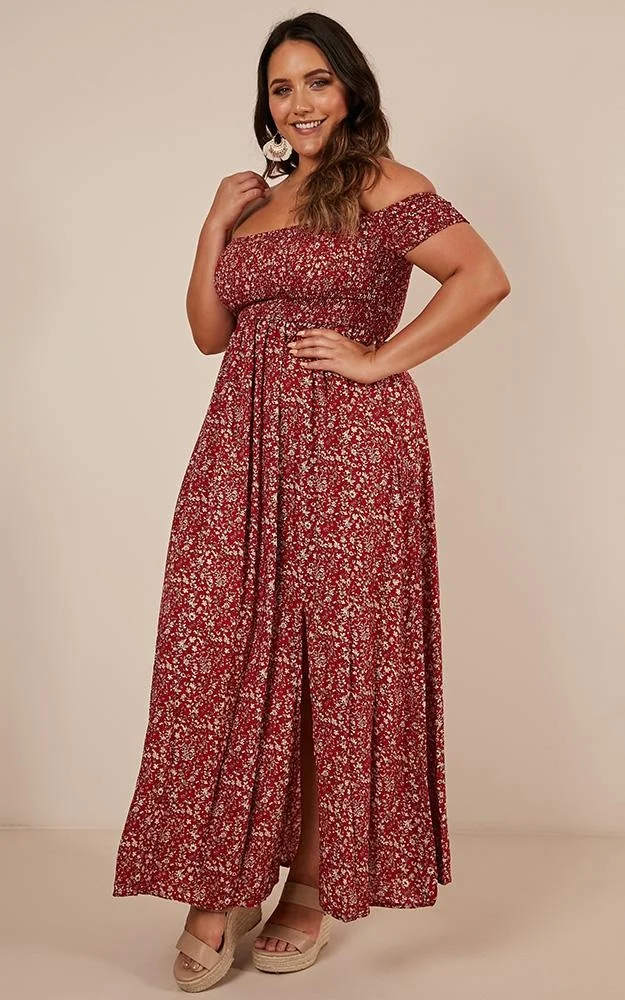 plus size Private Label Bohemian Dress Wholesale Fashion Women Long Maxi Floral Print Boho Dress