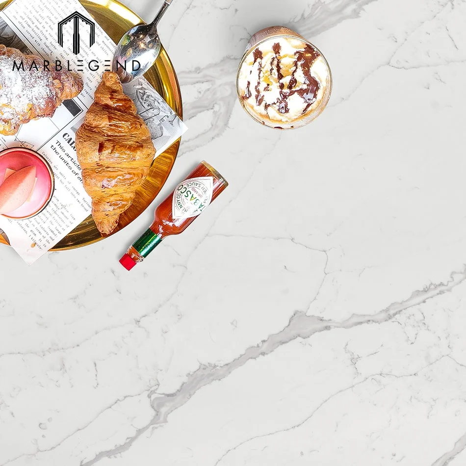 Wholesale calacatta white quartz marble stone largest size quartz slabs