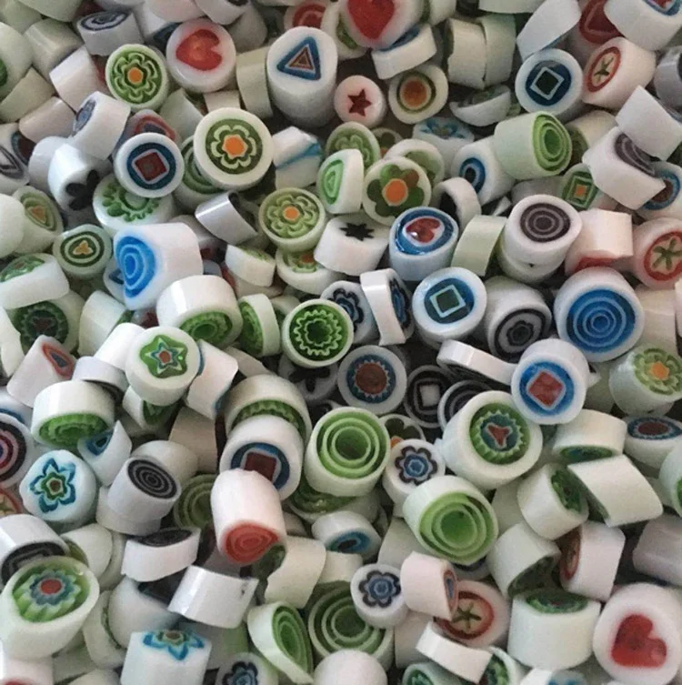 Factory Price Wholesale COE 95 Colorful Millefiori Glass Bead Slices for DIY Glass Jewelry Mosaic Decoration