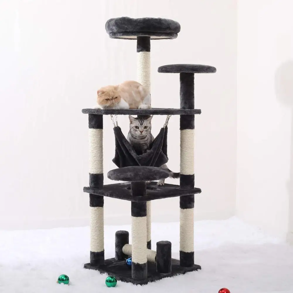 Home Style Wooden Cat Scratcher Tree Furniture Big Cat Tree