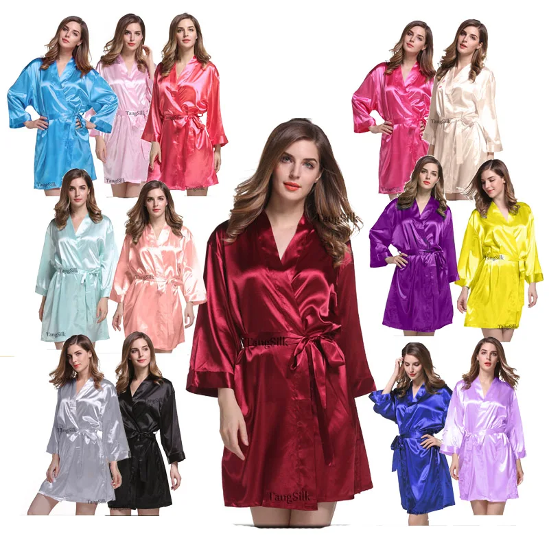 supply long sleeve spandex satin silk bathrobes